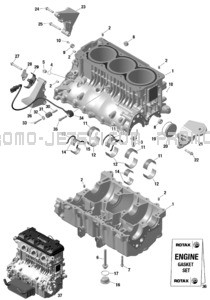 ROTAX - Crankcase pour Seadoo 2024 GTR 300 - 34RB - X package - Eclipse Black