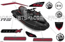 Body - Decals pour Seadoo 2024 GTR 300 - 34RD - X package - Eclipse Black - Audio