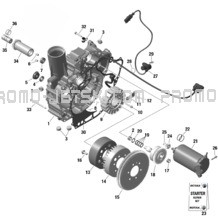 ROTAX - Magneto and Electric Starter pour Seadoo 2024 GTX LIMITED 300 - 14RE - LTD package - Hybrid White Pearl - Audio