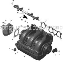 ROTAX - Air Intake Manifold And Throttle Body pour Seadoo 2024 RXP-X 325 - 21RD - X package - Fiery Red Metallic