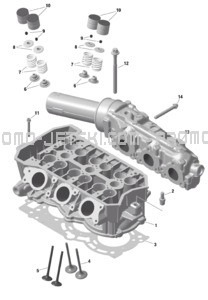 ROTAX - Cylinder Head pour Seadoo 2024 SPARK 900 HO ACE - 62RD - Base package - Sunrise Orange - 3UP