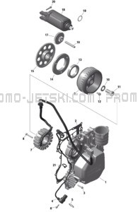 ROTAX - Magneto and Electric Starter pour Sea-Doo 2024 SPARK 900 HO ACE - 62RD - Base package - Sunrise Orange - 3UP