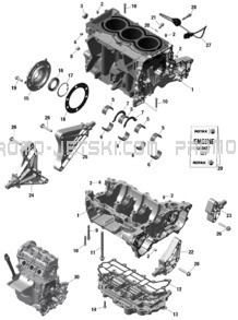 ROTAX - Crankcase pour Seadoo 2024 SPARK 900 HO ACE - 64RH - Conv package - Dazzling Blue - 2UP - Audio