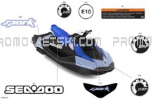 Body - Decals pour Seadoo 2024 SPARK 900 HO ACE - 64RH - Conv package - Dazzling Blue - 2UP - Audio