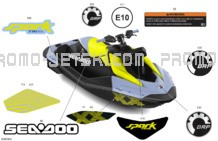 Body - Decals pour Seadoo 2024 SPARK TRIXX - 66RH - TRIXX package - Vapor Blue- 3UP - Audio