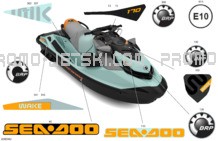 Body - Decals pour Seadoo 2024 WAKE 170 - 35RB - Base package - Neo Mint