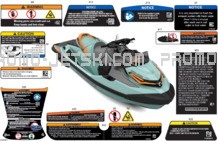 Body - Warning Decals pour Seadoo 2024 WAKE PRO 230 - 13RB - Pro package - Neo Mint - Audio