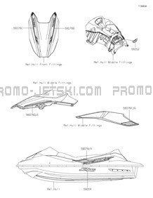 Decals(Ebony Lime Green) pour Kawasaki 2021 JET SKI® STX®160X