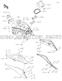 Hull Middle Fittings pour Kawasaki 2022 STX 160LX