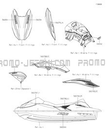 Decals(Ebony)(TPFNN) pour Kawasaki 2023 JET SKI® STX® 160LX