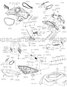 Hull Fittings(Side Storage) pour Kawasaki 2024 Ultra 160LX